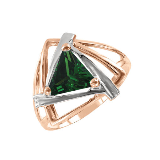 Women's ring with a green emerald 