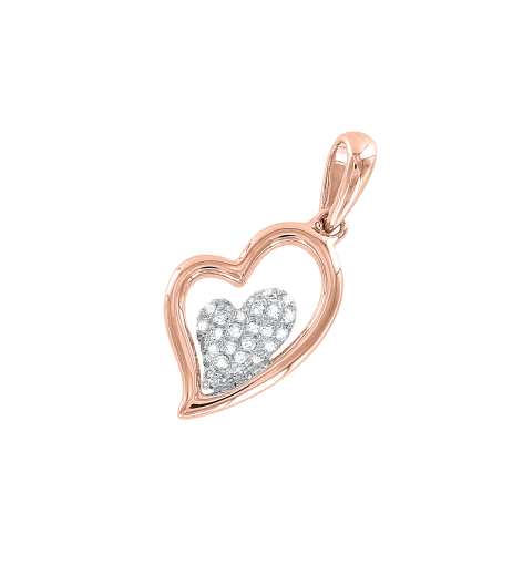 Pendant - heart with diamonds 