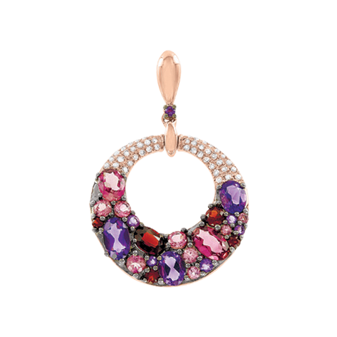 Pendant with amethysts, garnets, tourmalines and diamonds 