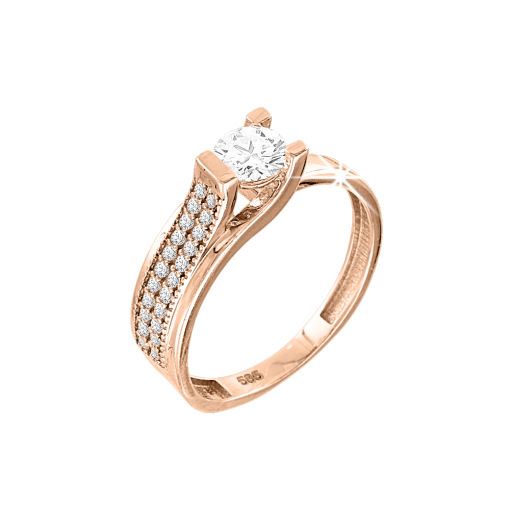 Women's ring with zirconia 