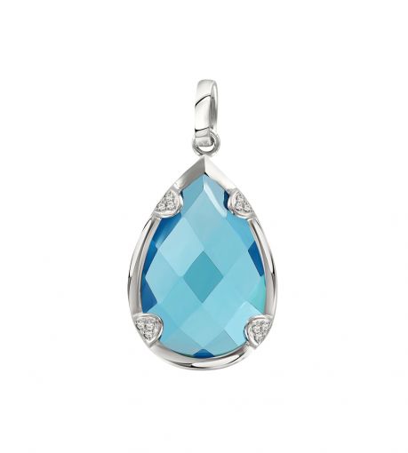 Pendant with sapphire and zirconia 