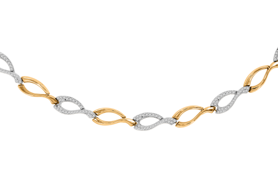 Necklace or bracelet in yellow/white gold 