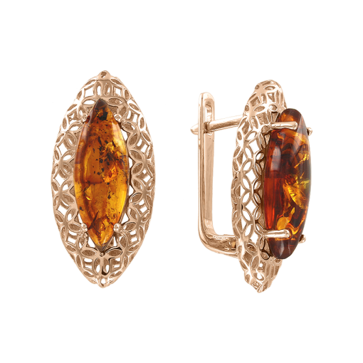 Earrings with amber 