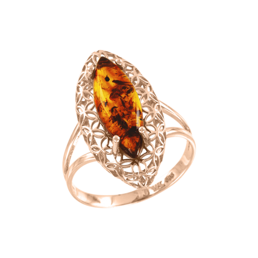 Women's ring with amber 