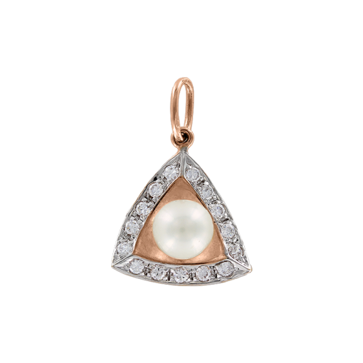 Pendant with pearl and zirconia 