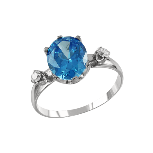 Women's ring with topaz and zirconia 
