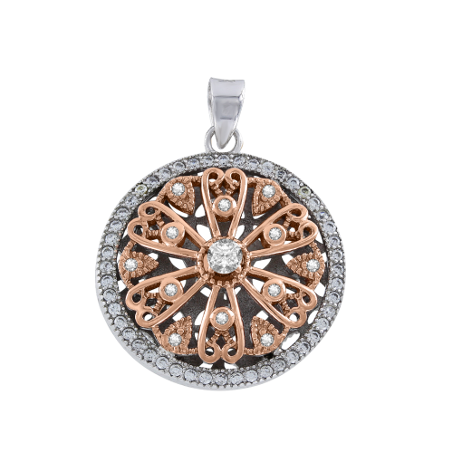 Gold-plated pendant with zirconia 