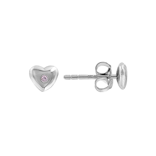 Stud earrings with pink zirconia 