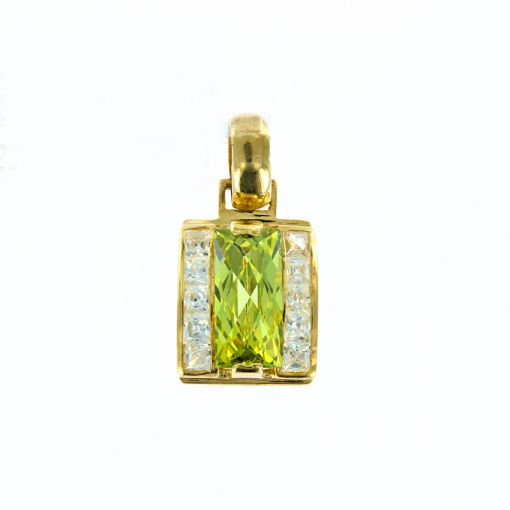 Pendant with peridot and zirconia 