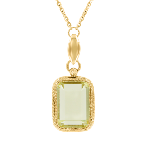 Necklace with green amethyst 