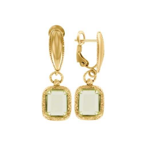 Earrings with green amethysts 