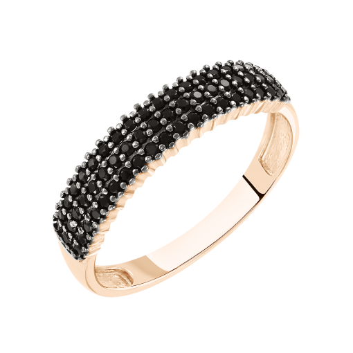 Women's ring with black zirconia 