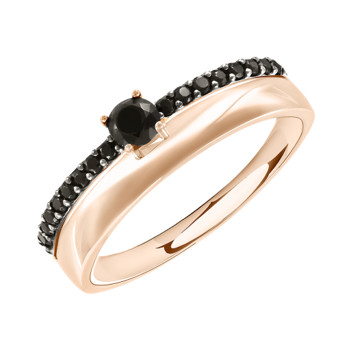 Women's ring with black zirconia 
