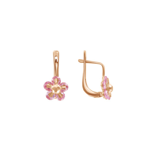 Earrings with pink zirconia 