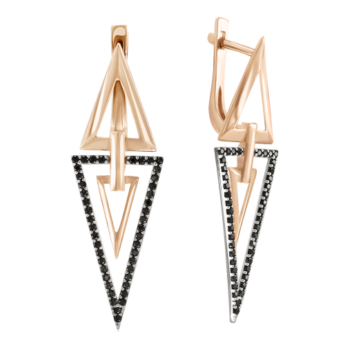 Earrings with black zirconia 