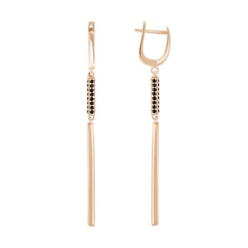 Earrings with black zirconia 