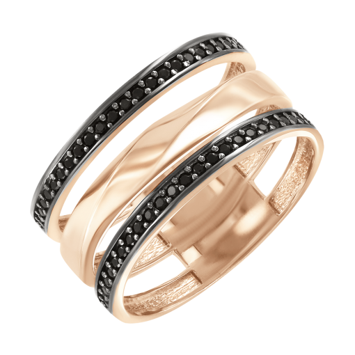 Women's ring with black zirconia 