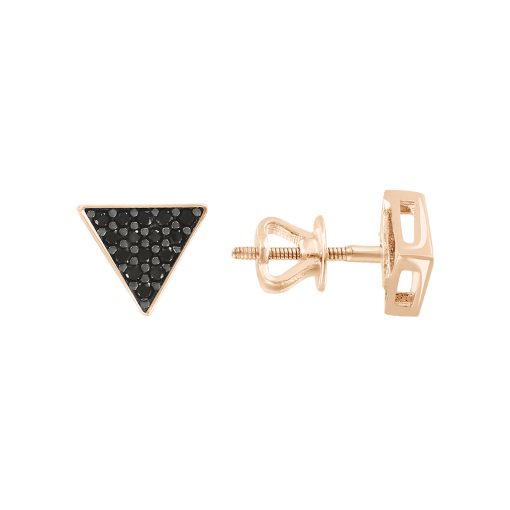 Stud earrings with black zirconia 