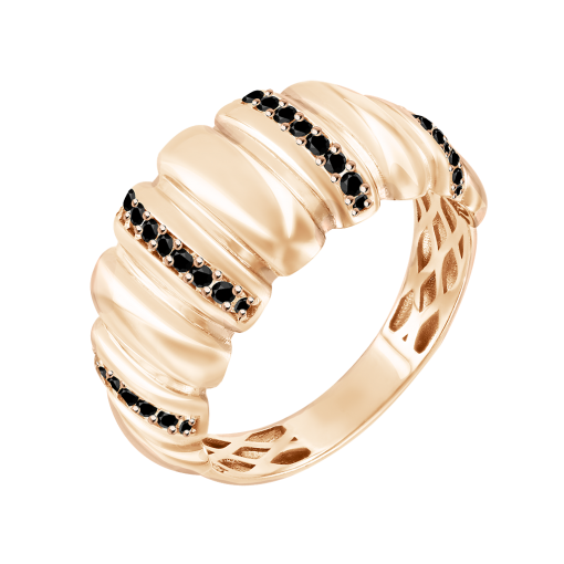 Women's ring with black zirconia 