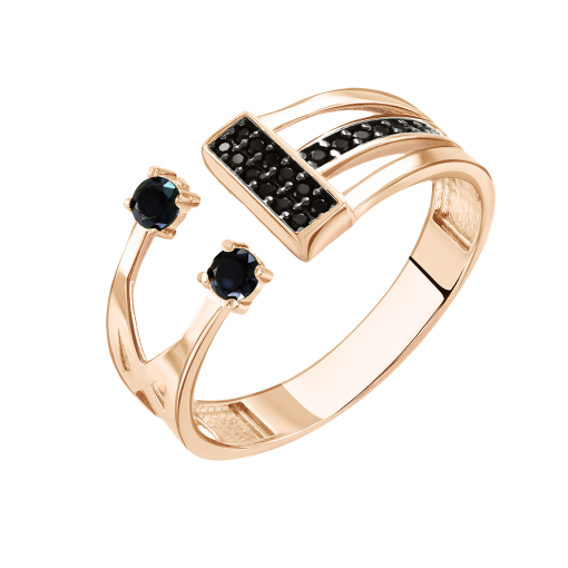 Women's ring with black zirconia 