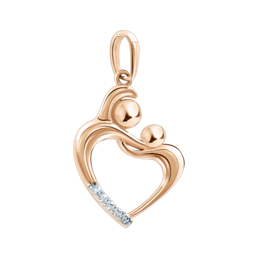 Heart pendant with zirconia 