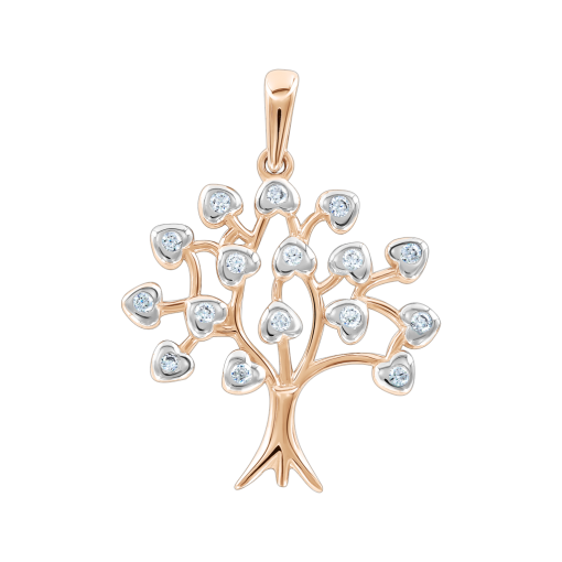 Tree pendant with zirconia 