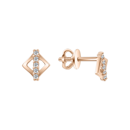 Stud earrings with zirconia 