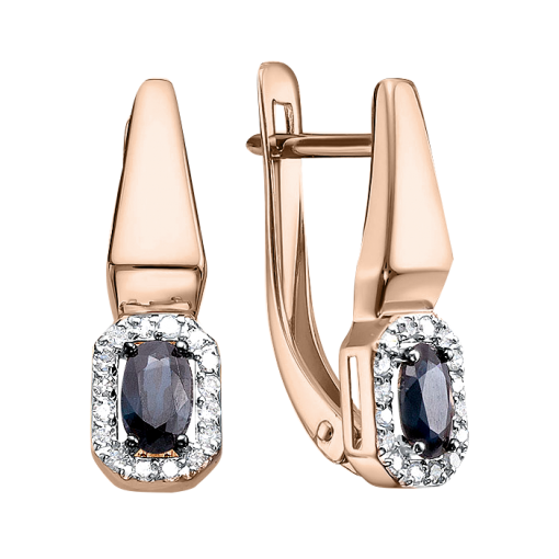 Earrings with diamonds and sapphires 