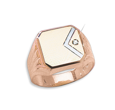 Men's ring with zirconia 