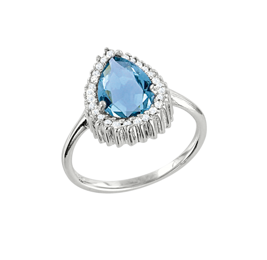 Women's ring with zirconia 