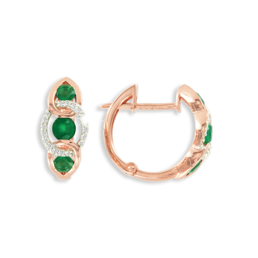 Earrings with diamonds and emeralds 