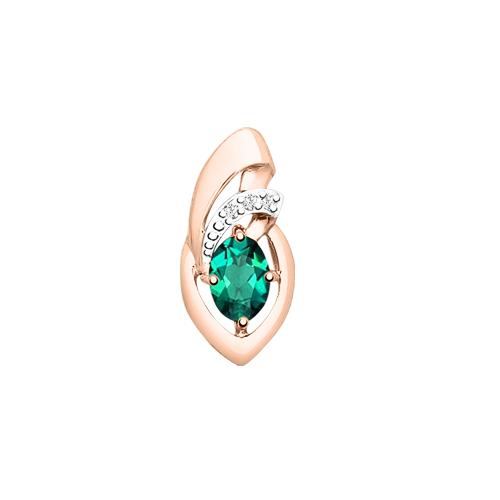 Pendant with diamonds and emerald 