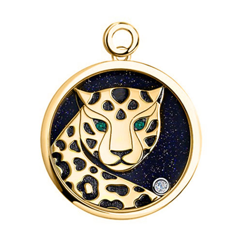 Pendant with diamond and emerald 