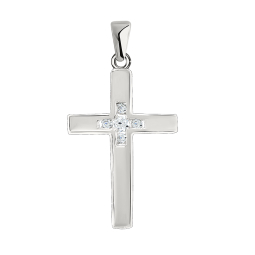 Anhänger – Kreuz mit Zirkonia 