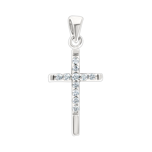 Pendant cross with zirconia 