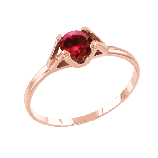 Women's ring with a ruby 