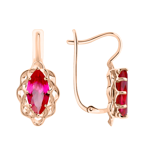 Earrings with ruby 
