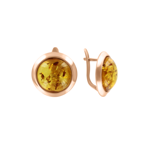 Gilded earrings with amber 