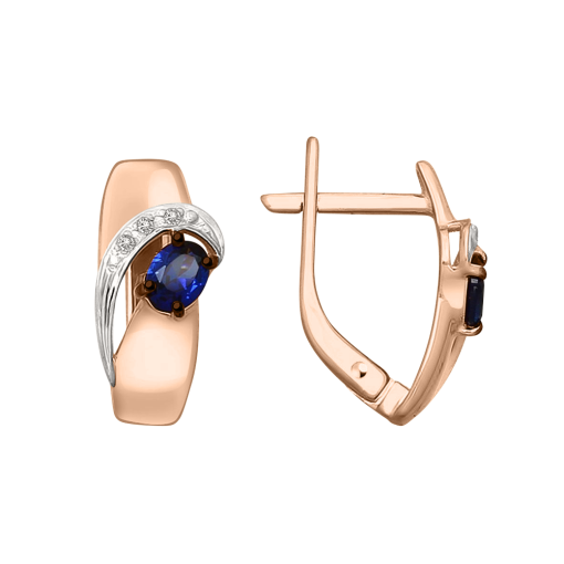 Earrings with sapphire and diamonds 