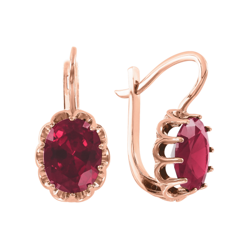 Earrings with ruby 