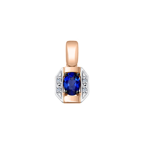 Pendant with diamonds and sapphire 