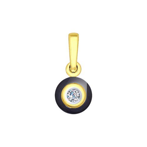 Pendant with black ceramic and diamond 