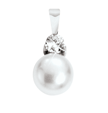pendant with pearl and zirconia 
