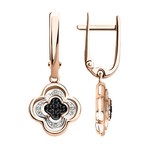 Earrings with black diamonds 
