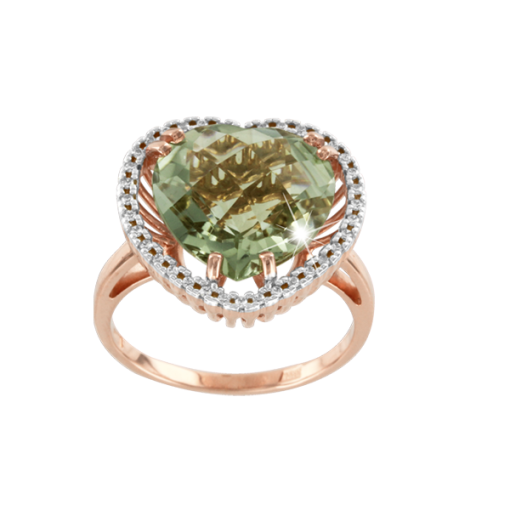 Ladies ring with amethyst and zirconia 