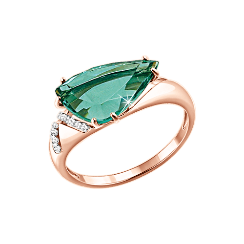 Women's ring with quartz and zirconia 