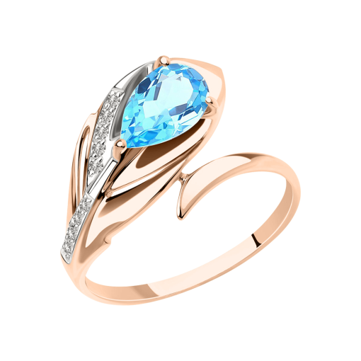 Women's ring with topaz Swiss and zirconia 