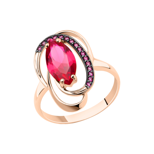 Women's ring with ruby 