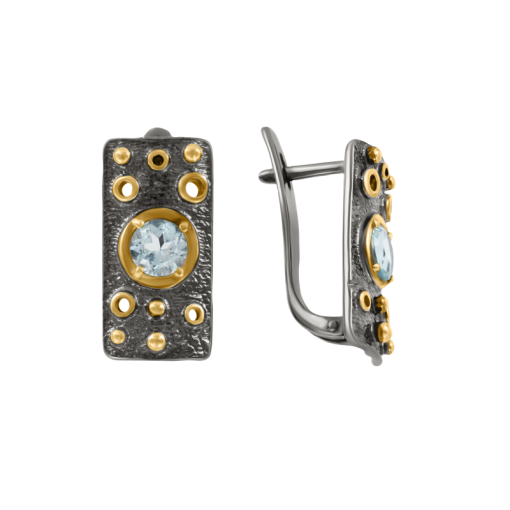 Earrings with topaz and gilding 