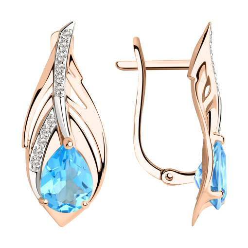 Earrings with topaz swiss, and zirconia 